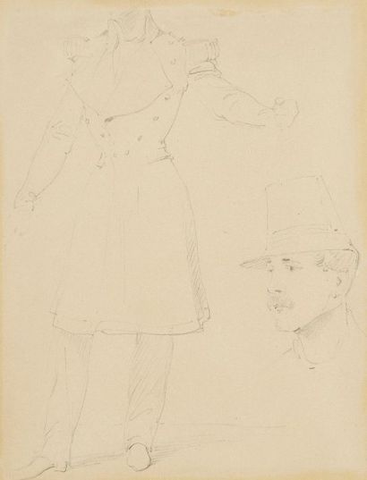 Horace VERNET (1789-1863) 
Études de soldats
Six dessins à la mine de plomb.
12,5...