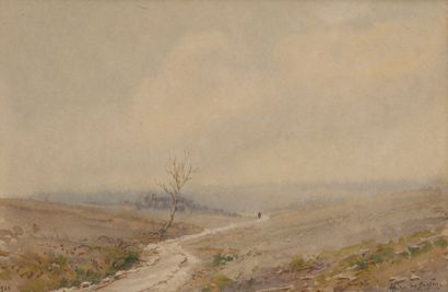 André des GACHONS (Ardentes 1871 - La Chaussée-sur-Marne 1951) Quatre paysages des...