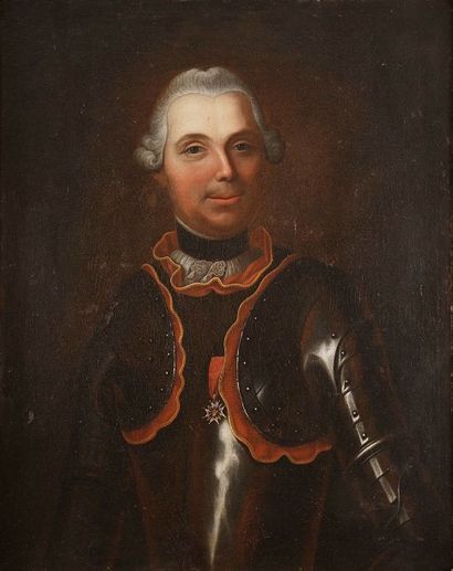 Ecole Allemande du XVIIe siècle 
Portrait d'officier
Toile
81,5 x 64,5 cm