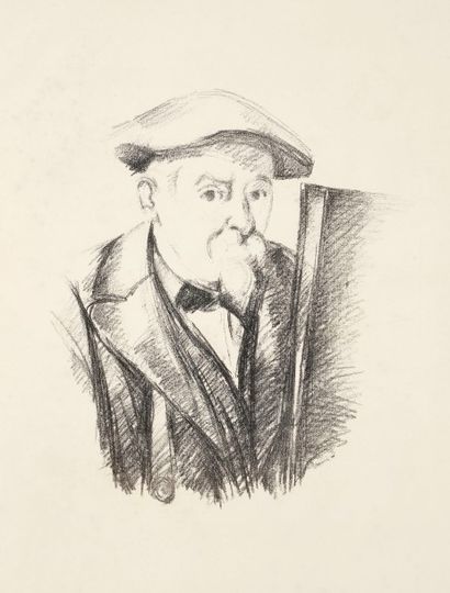 Paul Cézanne (1839-1906) Autoportrait. 1898. Lithographie. 280 x 320. Cherpin 12...