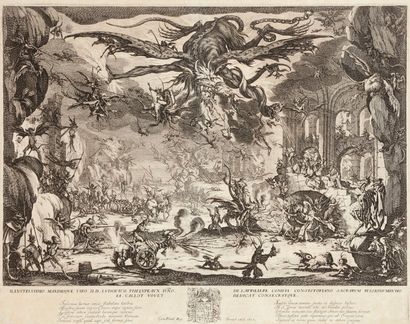 Jacques Callot (1592-1635) La Tentation de saint Antoine, 2e pl. 
1635. Eau-forte....