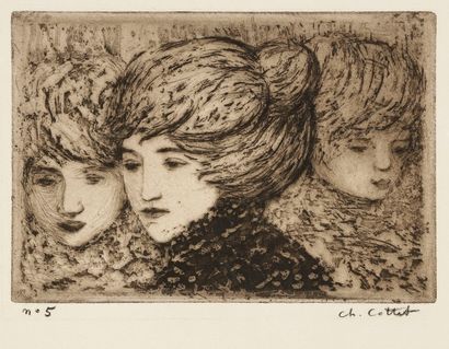 Charles Cottet (1863-1925) Charles Cottet (1863-1925)
Deux têtes d’enfants ; Trois...