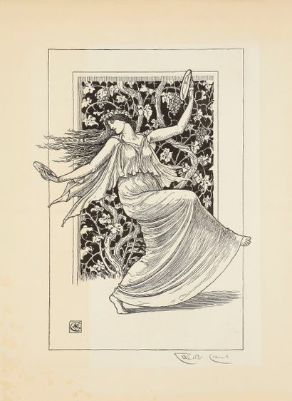Walter Crane (1845-1915) Danseuse aux cymbales. 1894. Lithographie. 305 x 432. Stein...