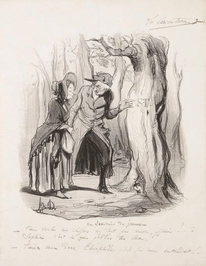 Honoré Daumier (1808-1879) Un souvenir de jeunesse. 1839. Lithographie. 225 x 245....