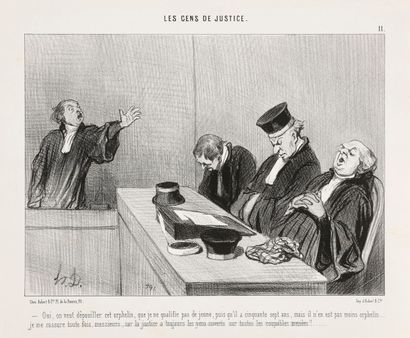 Honoré Daumier (1808-1879) Les Gens de Justice, pl. 11 et 19. 1845. Lithographie....