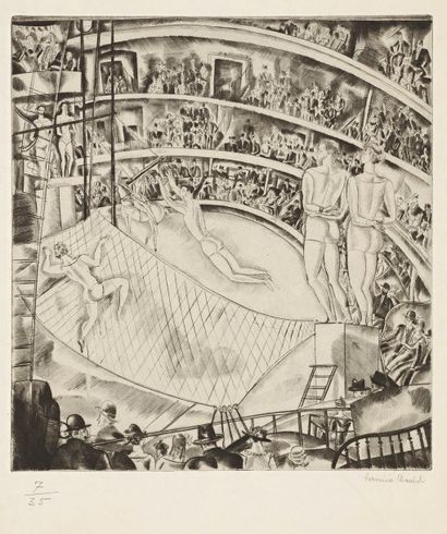 Hermine David (1886-1970) Le Cirque. Vers 1925-1930. Pointe sèche. 202 x 225. I.F.F....