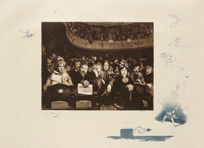 André Devambez (1867-1944) Une première au théâtre Montmartre. Lithographie. 470 x 360....