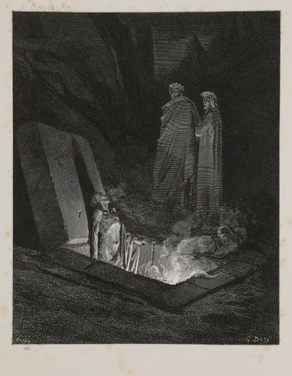 Gustave Doré (1832-1883) (d’après) Illustrations pour Dante, La Fontaine, etc. Gravure...