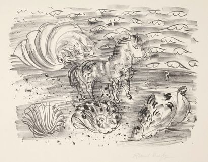 Raoul Dufy (1877-1953) Petit cheval marin, ou Cheval aux coquillages. 1927. Lithographie....