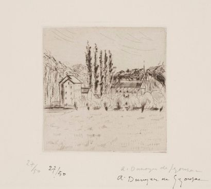André Dunoyer de Segonzac (1884-1974) La Chapelle de Crécy (petite pl.). 1923. Pointe...