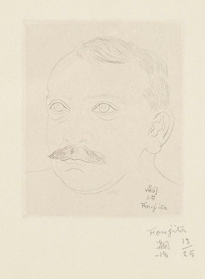 Léonard-Tsuguharu Foujita (1886-1868) Paul Claudel. Frontispice pour P. Claudel,...