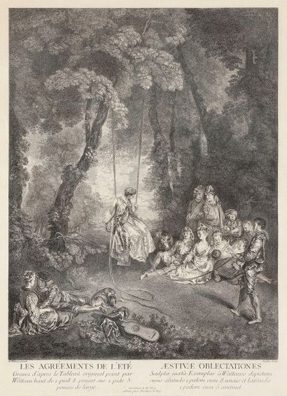 Antoine Watteau (1684-1721) (d’après) Les Agréements de l’été. Gravé par Joullin....