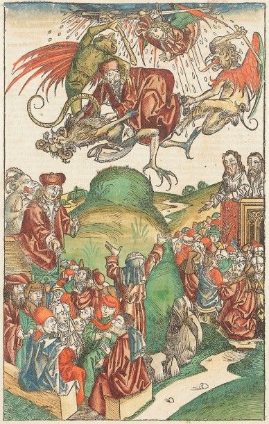 Michael Wohlgemuth (1434-1519) La Naissance d’Ève ; Adam et Ève ; L’Adoration du...