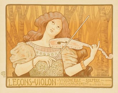 Paul Berthon (1872-1909) (d’après) Leçons de violon ; Femme de profil. (Pl. des Maîtres...