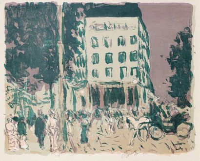 Pierre Bonnard (1867-1947) Les Boulevards. Lithographie. 330 x 270. Bouvet 72. Impression...