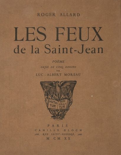 null ALLARD (Roger).
Les Feux de la Saint-Jean. Poème.
Paris : Camille Bloch, 1920....