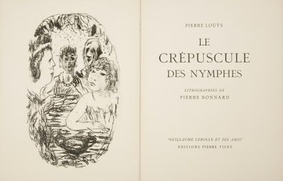 null LOUŸS (Pierre).
Le Crépuscule des Nymphes.
Paris : Pierre Tisné, 1946. — In-4,...