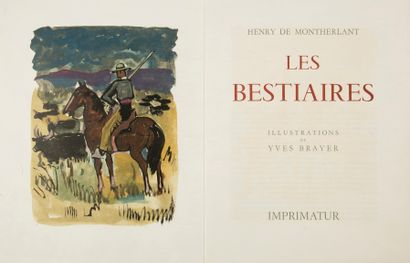 null MONTHERLANT (Henry de).
Les Bestiaires.
Paris, Cannes : Imprimatur, 1956. — In-4,...