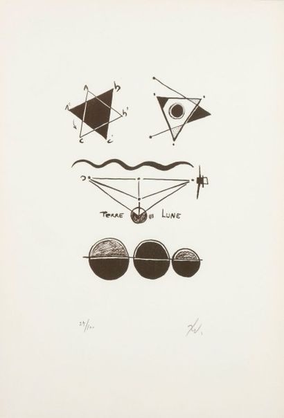 RICHARD TEXIER (né en 1955) Petit précis cosmographique, 1983
12 lithographies.
Monogrammées...