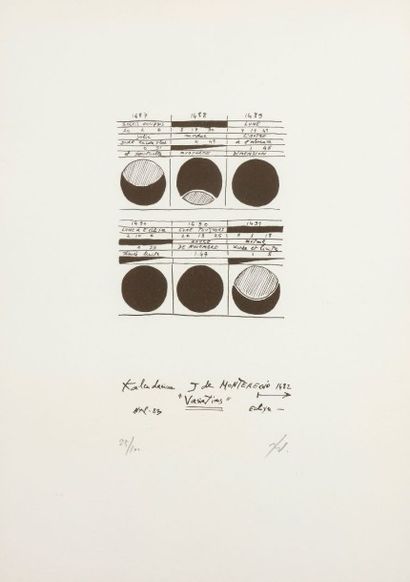 RICHARD TEXIER (né en 1955) Petit précis cosmographique, 1983
12 lithographies.
Monogrammées...