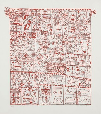 Mohamed ZOUZAF (1955) Composition
Lithographie.
Signée et annotée EA.
39 x 35 cm
