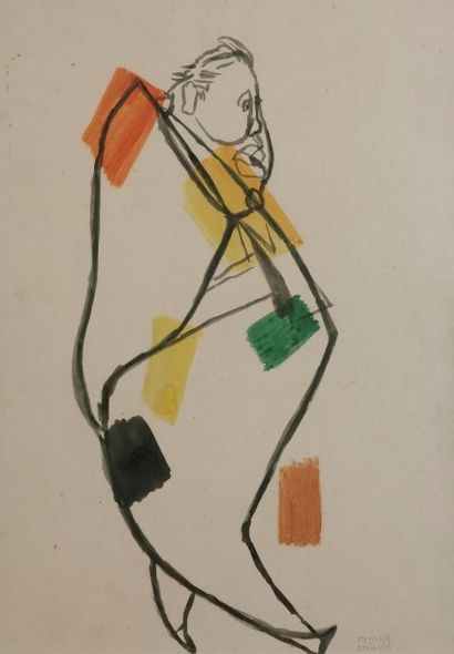 Reynold ARNOULD (1919-1980) Portrait présumé de Charles Laughton
Aquarelle.
Signée...