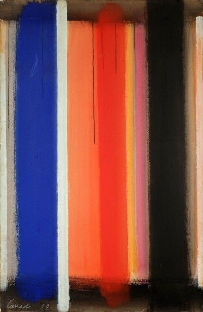 MICHEL CARRADE (né en 1923) Tension chromatique, 1988
Gouache sur papier marouflée...