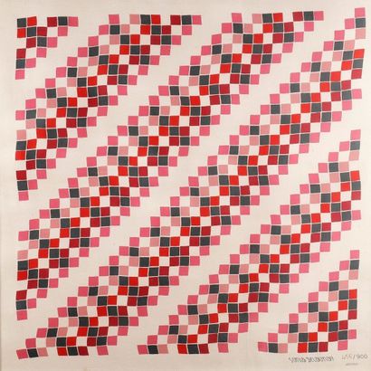 Sonia DELAUNAY-TERK (1885-1979) Composition géométrique aux cubes roses
Sérigraphie...