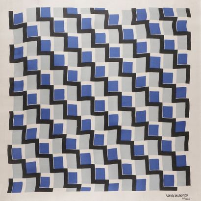 Sonia DELAUNAY-TERK (1885-1979) Composition géométrique aux cubes bleus
Sérigraphie...