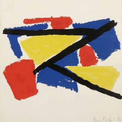 Pierre FICHET (1927-2007) Composition, 1954
Lithographie.
Signée et datée en bas...