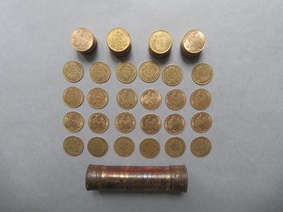 null 100 pièces de 10 francs en or dont 40 de type au coq (1900, 1901 (4), 1905,...