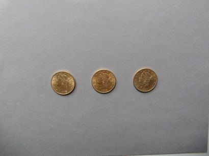 null 3 pièces de 20 dollars en or de type Liberty (1895,1896 et 1898).
FRAIS DE VENTE...