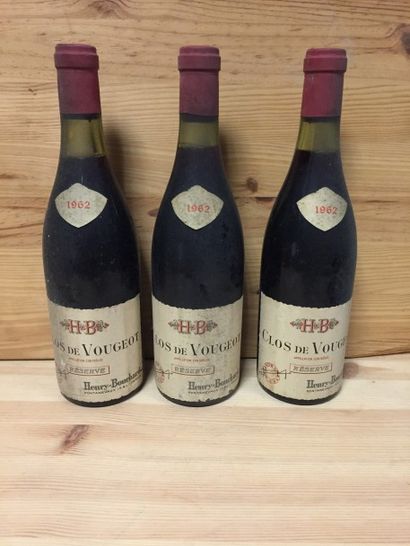 null 3 B, CLOS VOUGEOT (Grand Cru) 1 à 2,7; e.t.h dont 1 e.l.a.; clm.s., Henry Bouchard,...