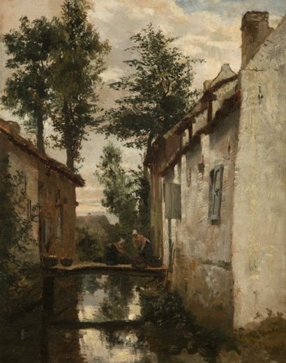 Jean Baptiste VAN MOER (1819-1884) Vieux Bruxelles
Huile sur toile.
Signée en bas...