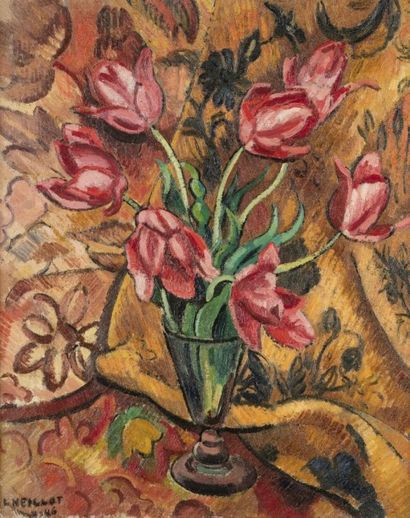Louis NEILLOT (1898-1973) Les Tulipes rouges, 1946
Huile sur toile.
Signée et datée...