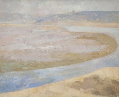 Thérèse DEBAINS (1907-1975) 
Paysage
Huile sur toile.
Non signée
100 x 150 cm