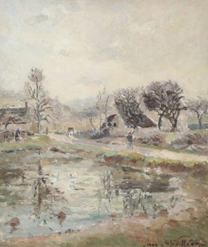 Emmanuel de la VILLÉON (1858-1944) Nièvre, village de Beauchats, 1905
Huile sur toile.
Signée...