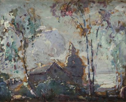 Emmanuel de la VILLÉON (1858-1944) Suisse, Bel-Air la nuit, environ 1910
Huile sur...