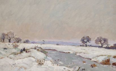Emmanuel de la VILLÉON (1858-1944) L’Étang d’en haut sous la neige, vers 1915
Huile...