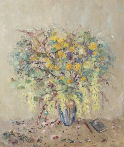 Emmanuel de la VILLÉON (1858-1944) Bouquet jaune, vers 1922
Huile sur toile.
Signée...