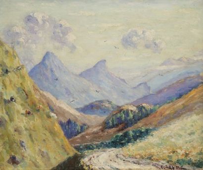 Emmanuel de la VILLÉON (1858-1944) Vercors, vue de la Salette, 1933
Huile sur toile.
Signée...