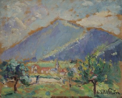 Emmanuel de la VILLÉON (1858-1944) Isère, Le Sappey, environ 1935
Huile sur carton.
Signée...