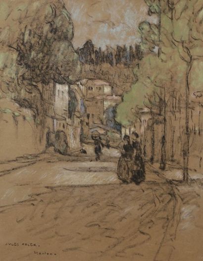 Jules ADLER (1865-1952) Rue à Menton
Dessin à l’encre et rehauts de pastel.
Signé...