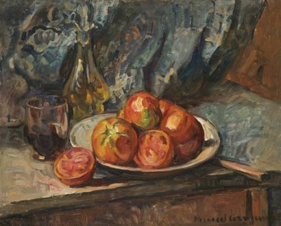 Marcel ARNAUD (1877-1956) Nature morte aux tomates
Huile sur isorel.
Signée en bas...