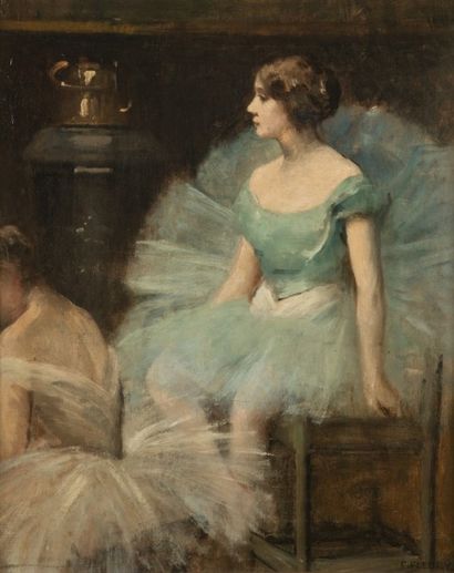 Fanny Laurent FLEURY (1848-1920) Deux danseuses
Huile sur toile.
Signée en bas à...