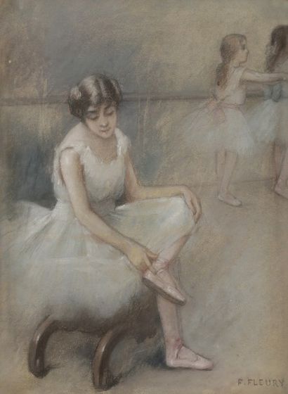 Fanny Laurent FLEURY (1848-1920) Danseuses de l’Opéra
Pastel.
Signé en bas à droite.
33.5...