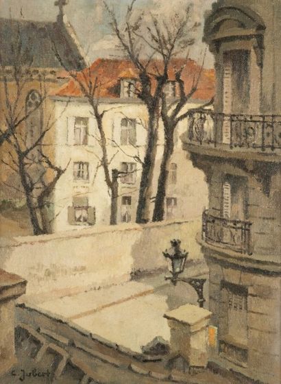 Cécile JUBERT (1885-?) Rue de Paris
Huile sur toile.
Signée en bas à gauche.
73 x...