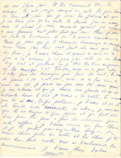 null Marcel CERDAN. L.A.S. « Marcel », 14 octobre 1948, à Édith Piaf ; 2 pages in-4...