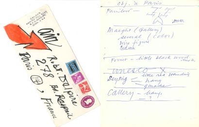 null Alexandre CALDER. 9 L.A.S. (dont 2 cartes postales), juin 1961-janvier 1962,...