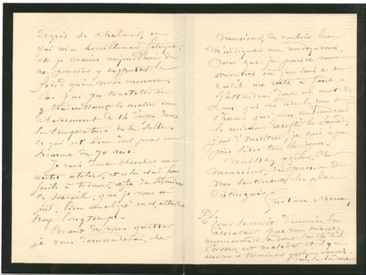 null Gustave MOREAU. 16 L.A.S., 1893-1897, à Jules Guiffrey ; 21 pages in-8 (deuil)...